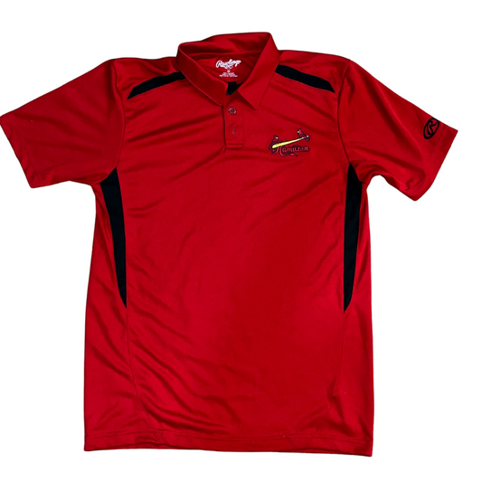 Hamilton Cardinals Classic Red Golf Shirt with Black Piping