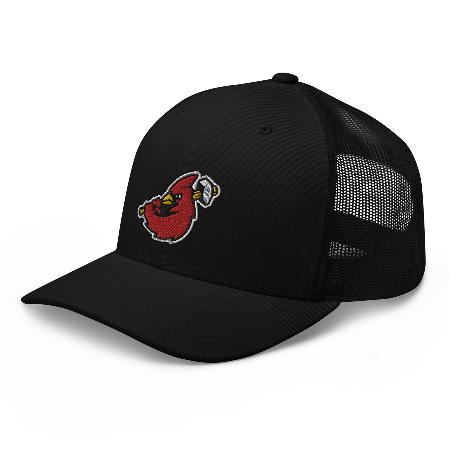 Hamilton Cardinals Bird Logo Black Mesh Snapback Cap